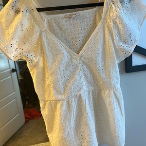Madewell white eyelet blouse, size small
